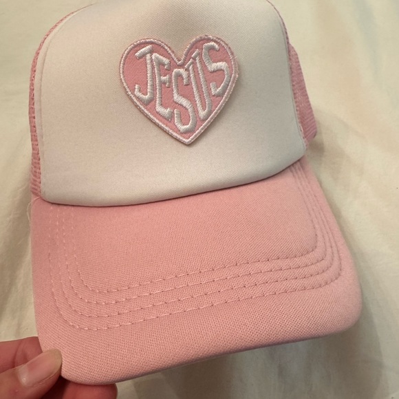 Pink and White Trucker Cap - Picture 1 of 4